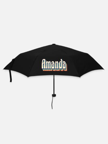 Amanda t-shirt retro vintage t-shirt gift idea - Umbrella (small) - black
