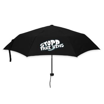 Stopp Fake News - Regenschirm (klein) - Schwarz - Vorne