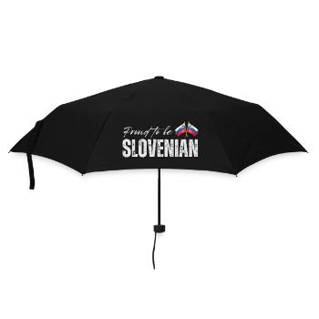 Slowenischer Stolz, hergestellt in Slowenien - Regenschirm (klein) - Schwarz - Vorne