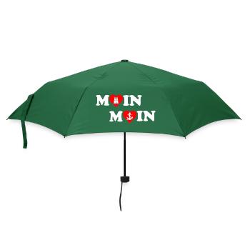 Moin Moin Herz für Hamburg - Regenschirm (klein) - Flaschengrün - Vorne