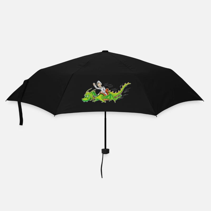 Drachenritter - Regenschirm (klein) - Schwarz
