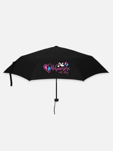 Hebamme mit Herz  - Regenschirm (klein) - Schwarz