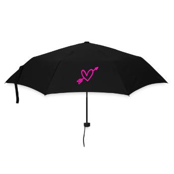 Arrow and Heart Love Valentine's Day Cupid - Umbrella (small) - black - Front