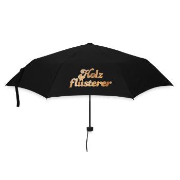 Holz Tischler Fan coole lustige Sprüche Maserung - Regenschirm (klein) - Schwarz - Vorne