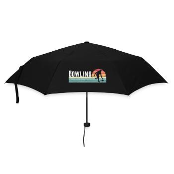 Bowler Bowling Sport Retro Vintage - Regenschirm (klein) - Schwarz - Vorne