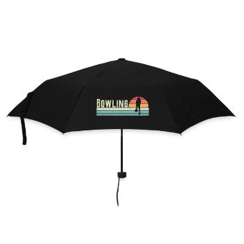 Bowler Bowling Sport Retro Vintage - Regenschirm (klein) - Schwarz - Vorne