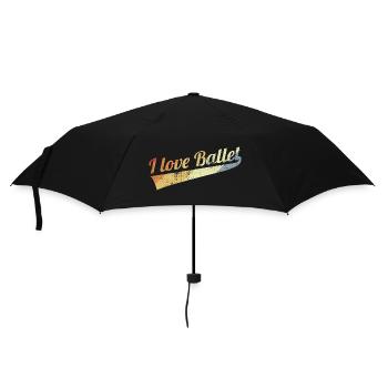 I love the ballet in a vintage look - Umbrella (small) - black - Front