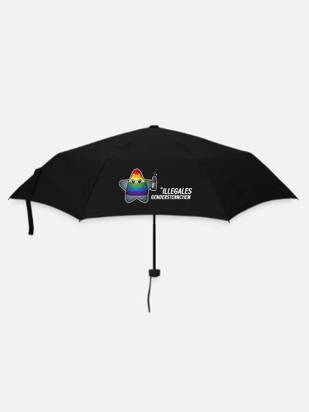 Illegal gender asterisk? Too cute to be sued! - Umbrella (small) - black