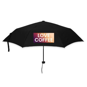 Kaffee Liebe im Farbverlauf - Regenschirm (klein) - Schwarz - Vorne