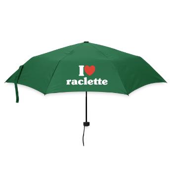 J'aime La Raclette Love Humour Fromage Cadeau Ski  - Parapluie standard - vert bouteille - Devant