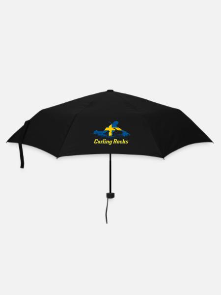 Curling Rocks Schweden Fan Merch - Regenschirm (klein) - Schwarz