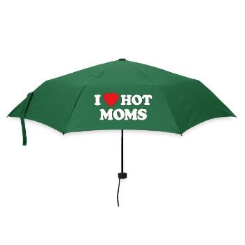 I Love Hot Moms Design - Regenschirm (klein) - Flaschengrün - Vorne