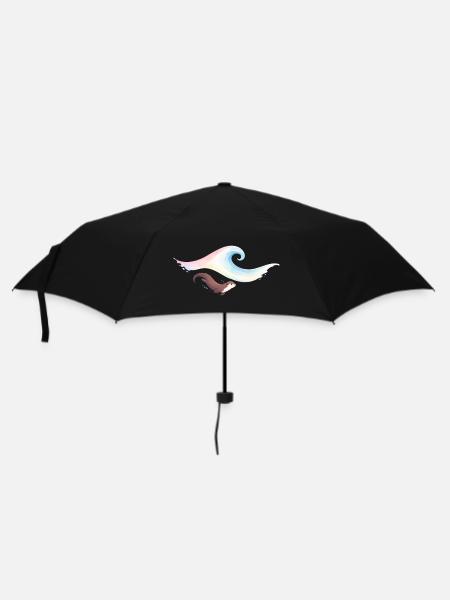 Otter und Welle - Regenschirm (klein) - Schwarz