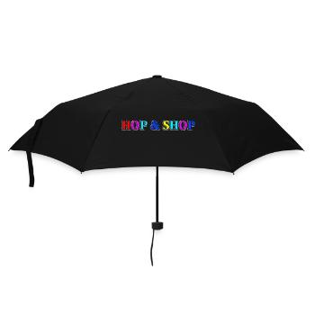 Hüpfen und Einkaufen - Regenschirm (klein) - Schwarz - Vorne