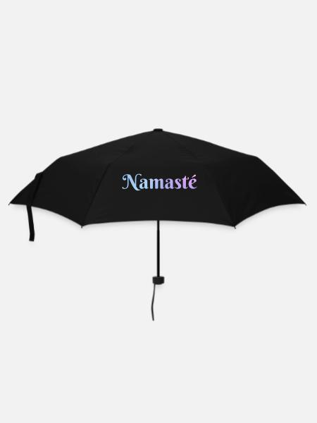 Namaste Schriftzug mit magischem Farbverlauf - Regenschirm (klein) - Schwarz