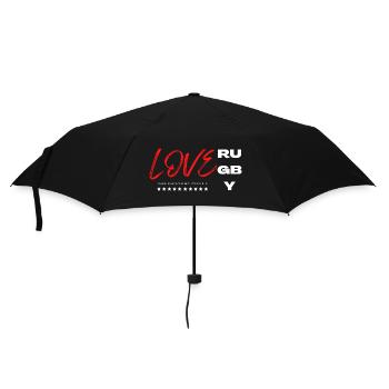 love rugby- I love rugby - Rugby is life - Umbrella (small) - black - Front