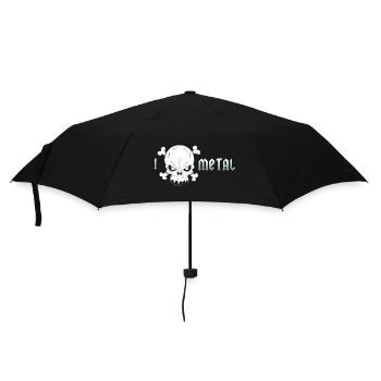 Extremer Metall Totenkopf - Regenschirm (klein) - Schwarz - Vorne