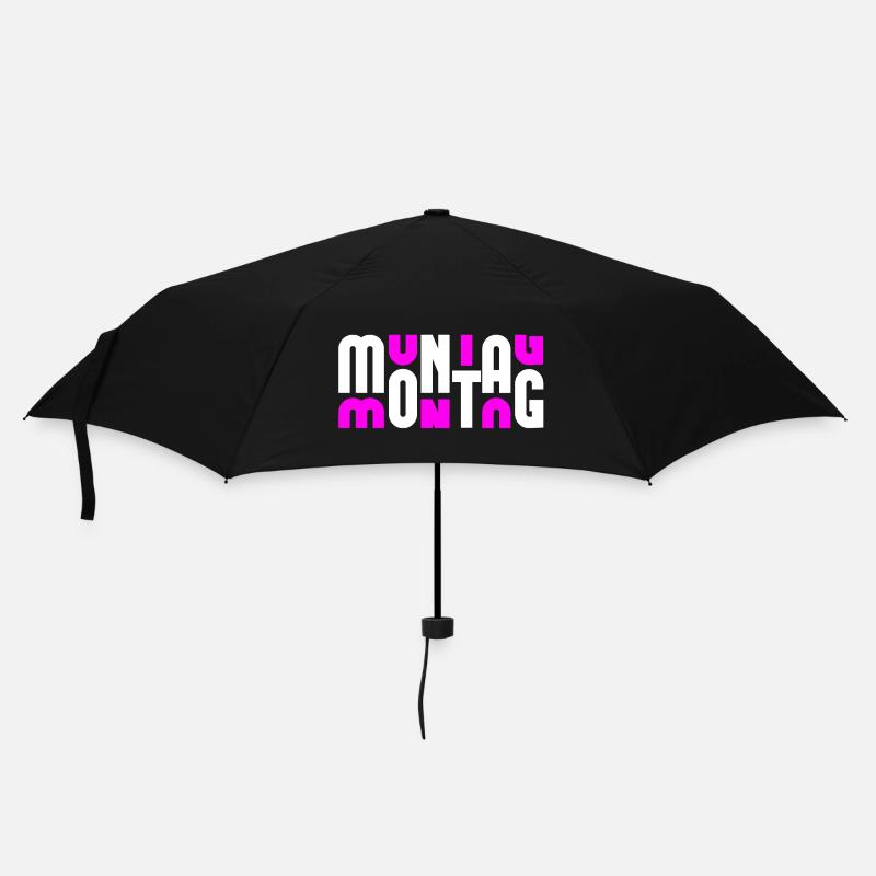 Monday White/Pink - Umbrella (small) - black