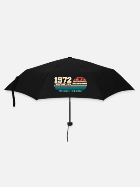 53. Geburtstag 1972 Vintage 1972 Retro Sunset - Regenschirm (klein) - Schwarz