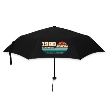 45th Birthday 1980 Vintage 1980's Retro Sunset - Umbrella (small) - black - Front