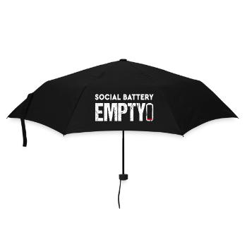 Social Battery Empty Funny Introvert Saying - Umbrella (small) - black - Front