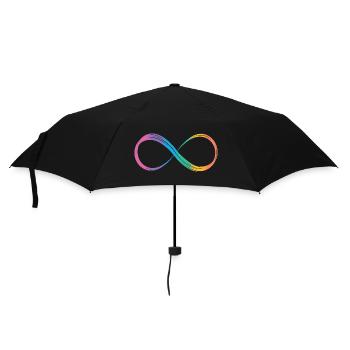 Unendlichkeitszeichen Regenbogen Autismus-Spektrum - Regenschirm (klein) - Schwarz - Vorne