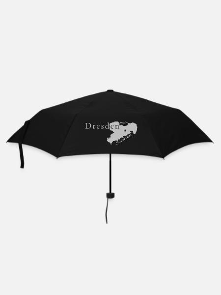 Dresden - mein Sachsen - Heimatstadt - Regenschirm (klein) - Schwarz