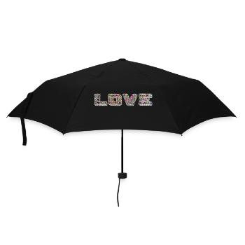 Love - Regenschirm (klein) - Schwarz - Vorne