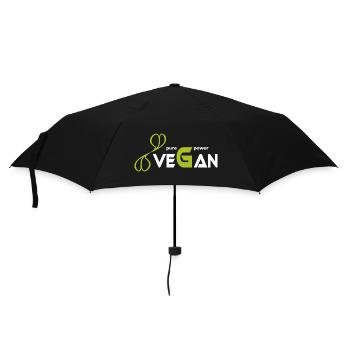 pure_vegan_power - Regenschirm (klein) - Schwarz - Vorne