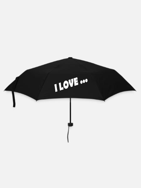 I LOVE ... - Regenschirm (klein) - Schwarz