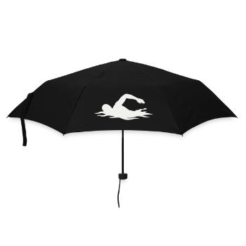 Swimmers silhouette in the water - Umbrella (small) - black - Front