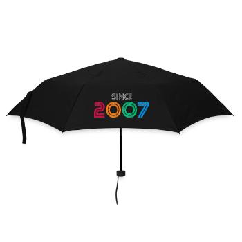 Seit 2007 | Vintage-Retro-Farbenes Jahr - Regenschirm (klein) - Schwarz - Vorne