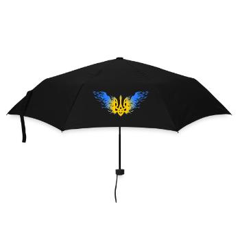 Ukraine Ukrainian Coat of Arms Slava Support - Umbrella (small) - black - Front