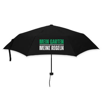 Mein Garten, meine Regeln. Lustiger Natur Spruch - Regenschirm (klein) - Schwarz - Vorne