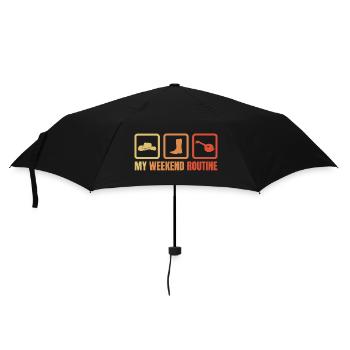 My Weekend Routine - Umbrella (small) - black - Front