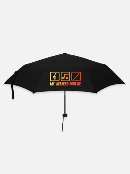 Flötisten Wochenendprogramm - Regenschirm (klein) - Schwarz