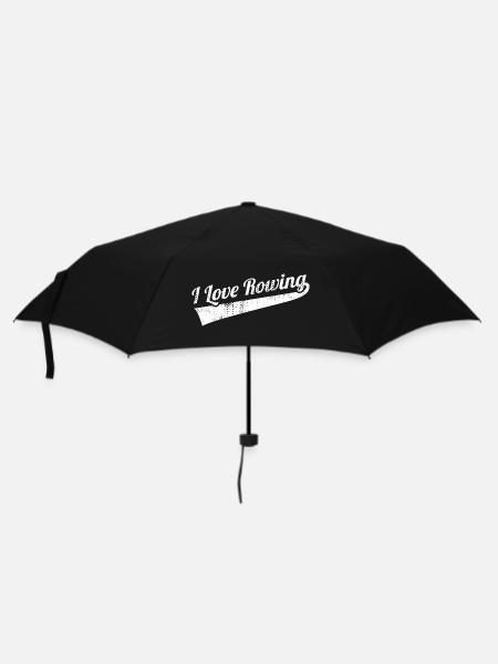 Ich liebe Rudern - Regenschirm (klein) - Schwarz