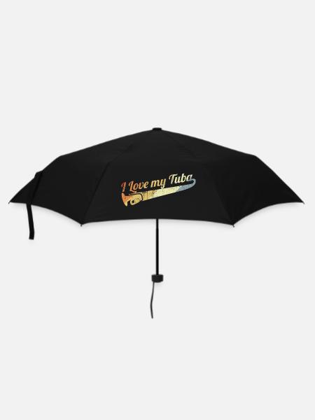 Ich liebe Tuba Musik - Regenschirm (klein) - Schwarz