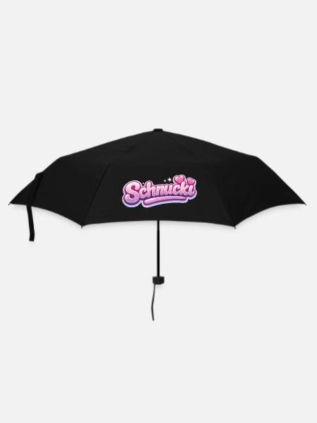 Schnucki Pink Bubble Schrift - Regenschirm (klein) - Schwarz