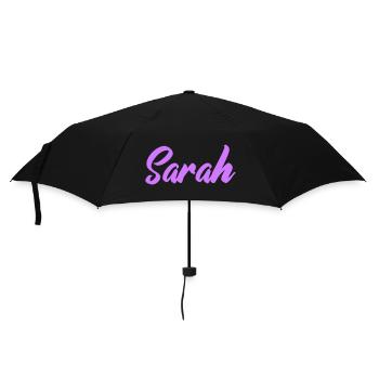 Sarah Namensschrift Druck - Regenschirm (klein) - Schwarz - Vorne