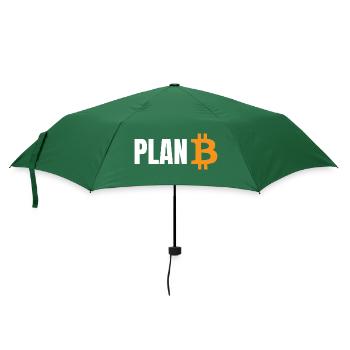 Plan Bitcoin - Regenschirm (klein) - Flaschengrün - Vorne