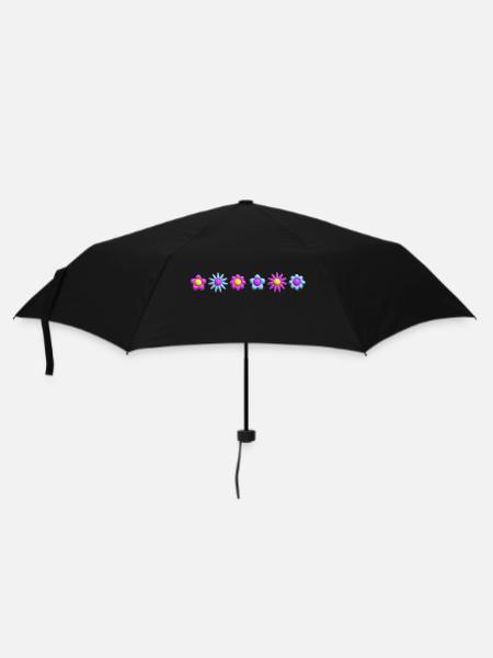 Flowers Blossoms in Row 3D - Umbrella (small) - black