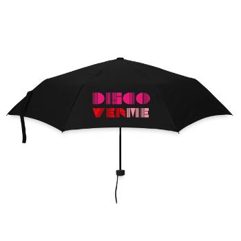 discover me - Geometrische Barcode Pink Typografie - Regenschirm (klein) - Schwarz - Vorne