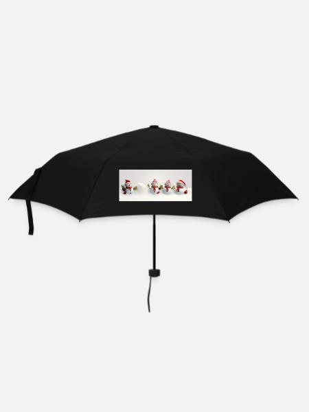 Weihnachts-Schneemann - Regenschirm (klein) - Schwarz