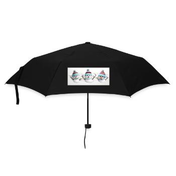 3 cute snowmen - Umbrella (small) - black - Front