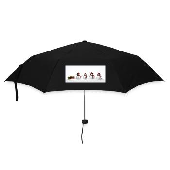 Schneemann - Regenschirm (klein) - Schwarz - Vorne