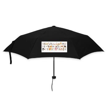 Niedliche Tierchen - Regenschirm (klein) - Schwarz - Vorne