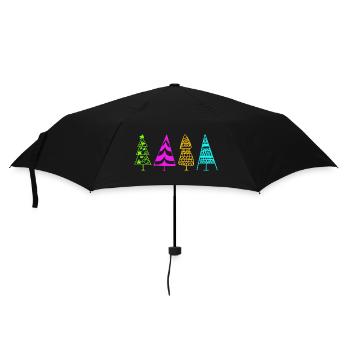 Illustration d’arbre de Noël coloré - Parapluie standard - noir - Devant