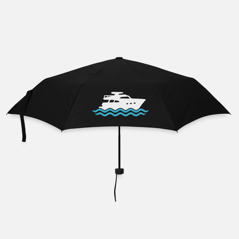 Yacht Silhouette Motorboot - Regenschirm (klein) - Schwarz