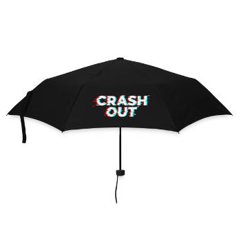 Crash Out – Glitch-Stil weiß-rot-cyan - Regenschirm (klein) - Schwarz - Vorne